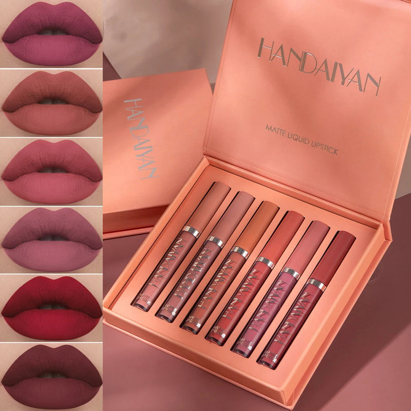 Batom Matte Glamour Handaiyan - Kit com 6 Unidades ✅