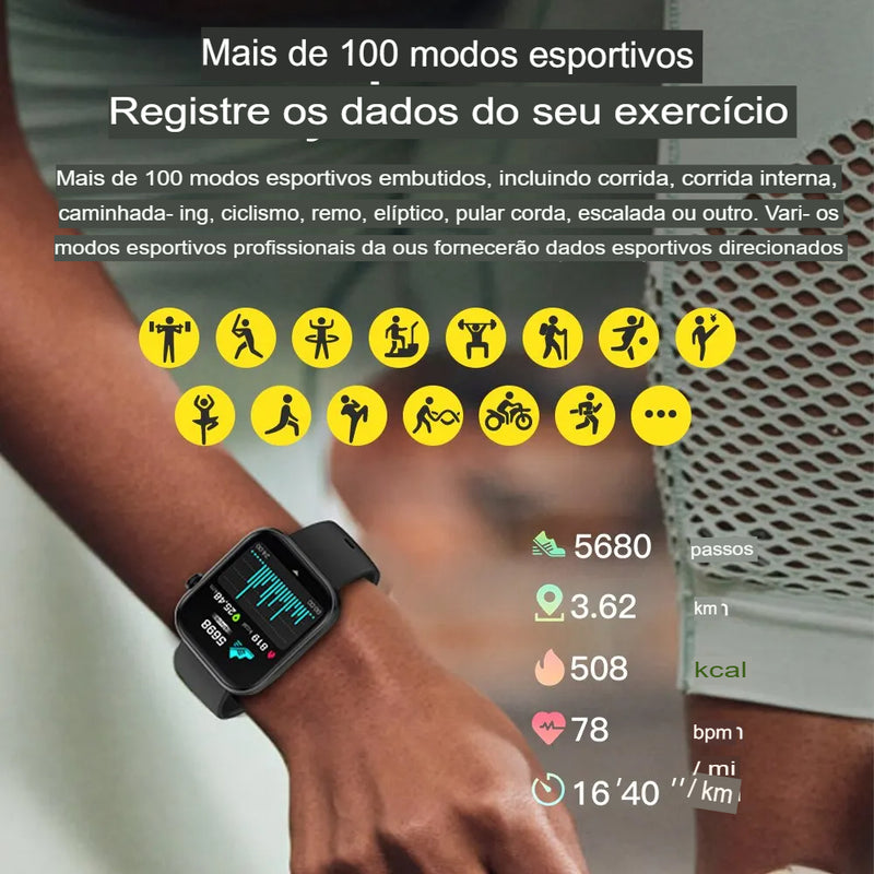 Smartwatch (Relógio Inteligente) 2025 Modelo com Comando por Voz e Monitoramento da Saúde ⭐✅