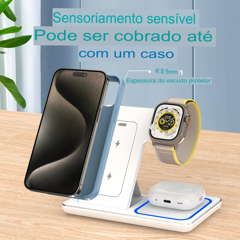 Carregador 3 em 1 (Iphone, Airpods e Smartwatch) - Edição Especial ⭐✅