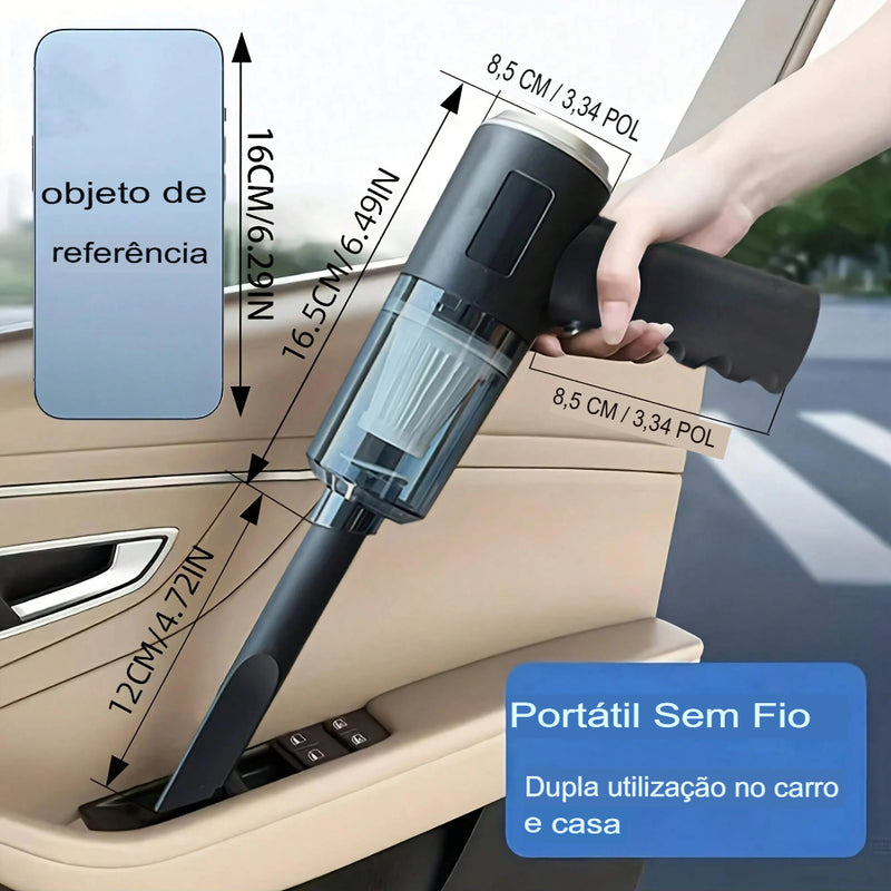 Aspirador de Pó Portátil e Sopro Integrado, 3 em 1, Combinação, Carregamento USB, Pequeno, Usos para Carro, Doméstico, etc ⭐✅