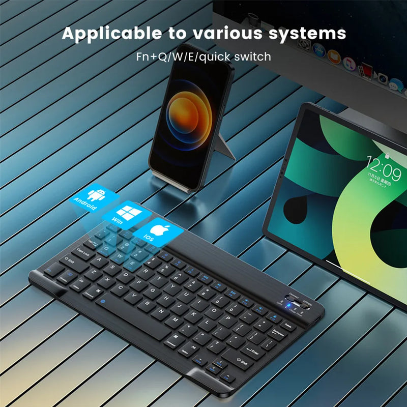 Teclado e Mouse Sem Fio Modo Bluetooth para iOS, Android e Windows - Diferentes Línguas ✅