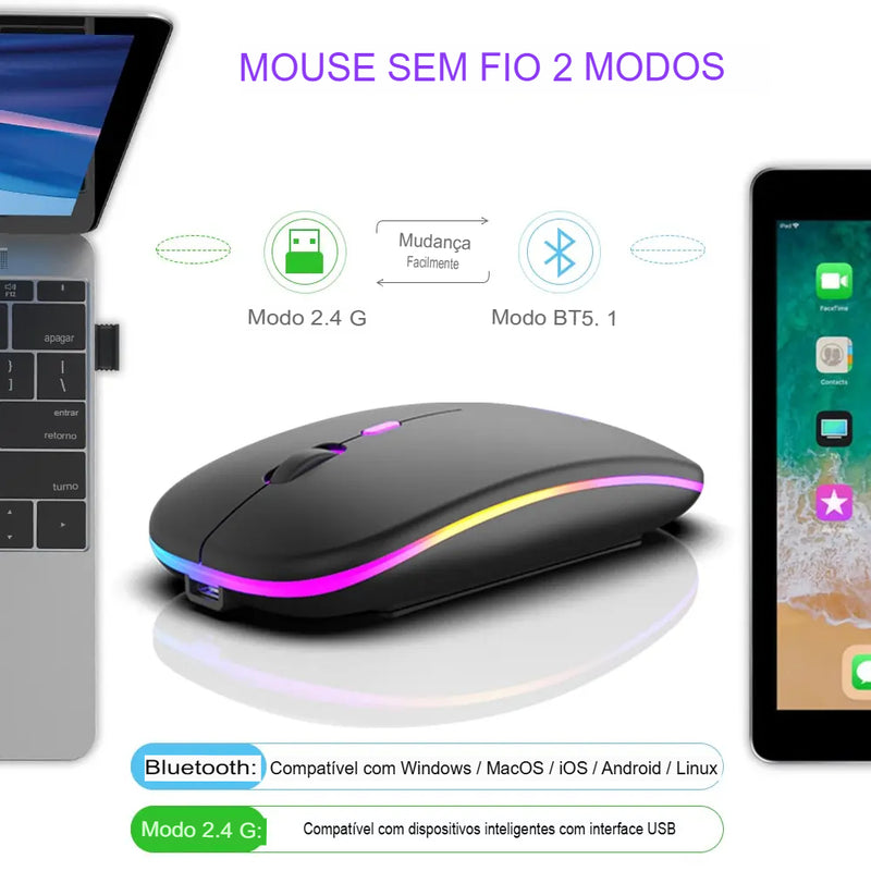 Mouse sem Fio - Modo Bluetooth ✅