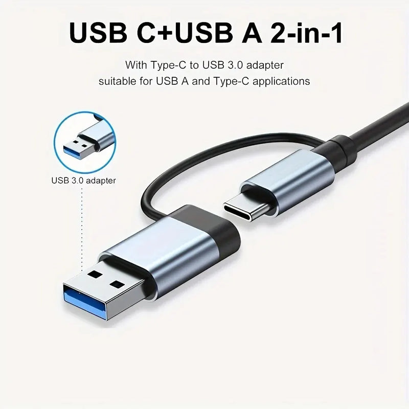 Adaptador de Transferência de Dados USB 3.0 - Revestido de Alumínio, Tipo C ✅