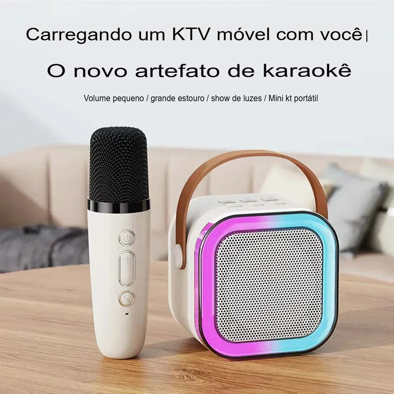 Mini Máquina de Karaokê Portátil com Bluetooth Integrado ⭐✅