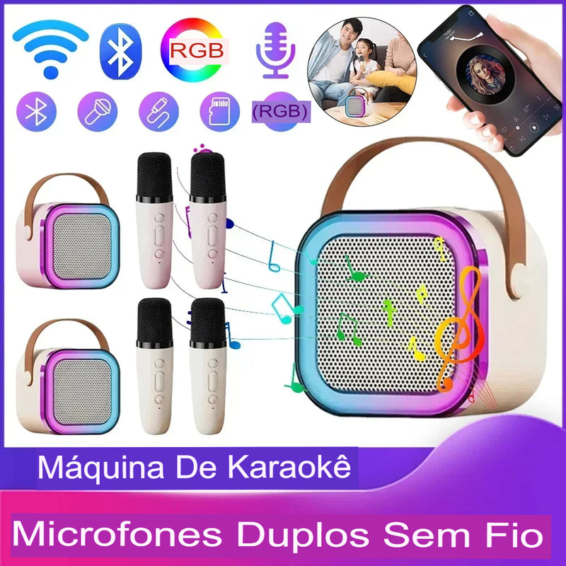 Mini Máquina de Karaokê Portátil com Bluetooth Integrado ⭐✅