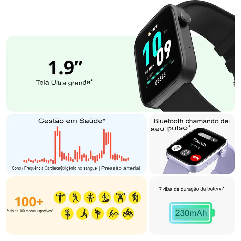 Smartwatch (Relógio Inteligente) 2025 Modelo com Comando por Voz e Monitoramento da Saúde ⭐✅