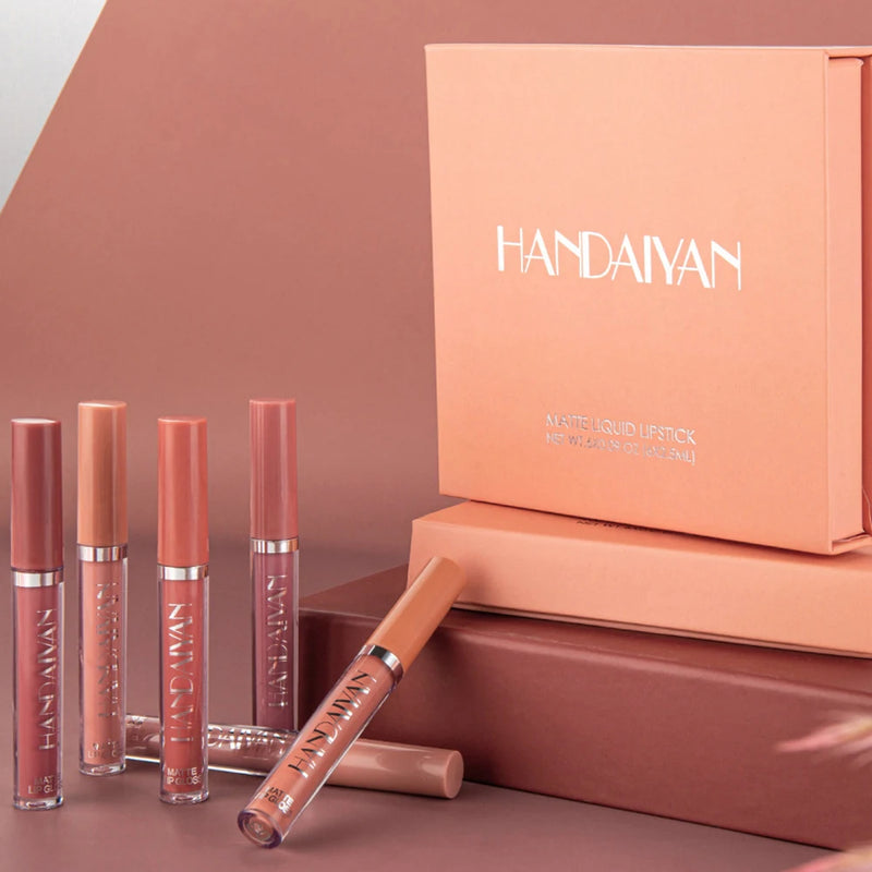 Batom Matte Glamour Handaiyan - Kit com 6 Unidades ✅