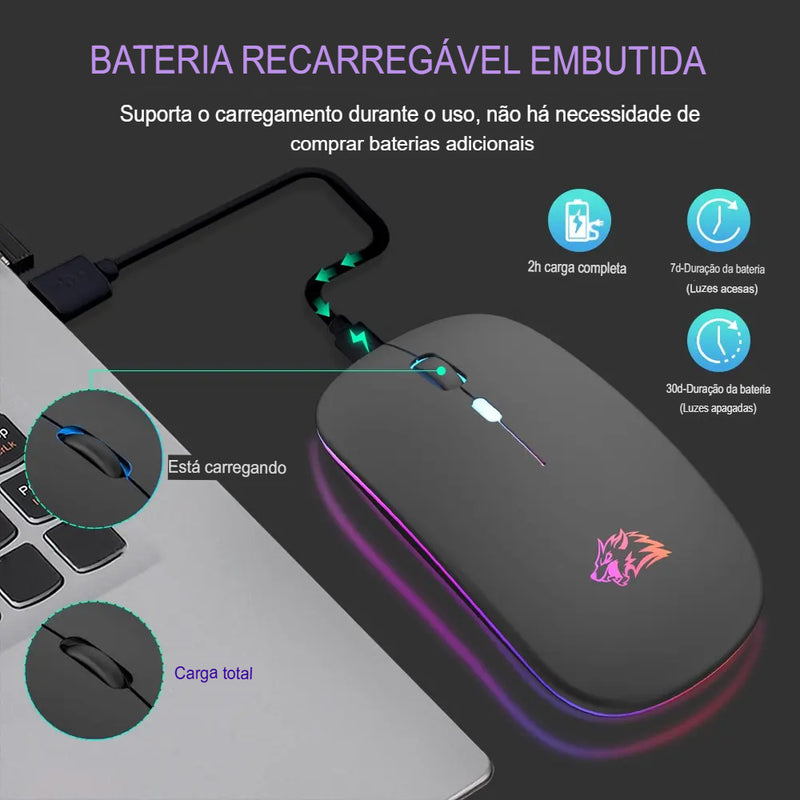 Mouse sem Fio - Modo Bluetooth ✅