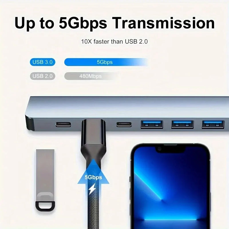 Adaptador de Transferência de Dados USB 3.0 - Revestido de Alumínio, Tipo C ✅