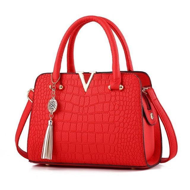 Bolsa de Couro Crocodile - Frete Gratis